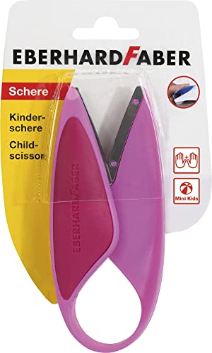 Eberhard Faber 579928 - Kinderschere für Linkshänder und Rechtshänder, optimal zum Schneiden und Basteln mit Kleinkindern, pink