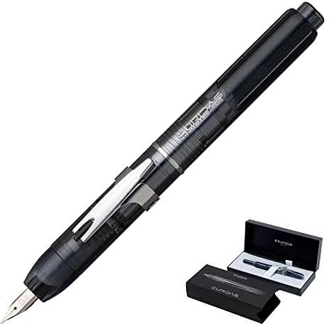 PLATINUM Curidas PKN7000-7EF Füllfederhalter/EF Extra Fine/Einziehbar/Graphite Smoke Grau/Handgefertigt/mit Geschenkbox/Füllhalter