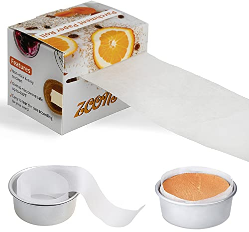 Strisce di carta pergamena antiaderenti per torte, vassoi da forno, teglia a cerniera, rotolo di carta da forno pretagliata, utilizzabile in forno e microonde