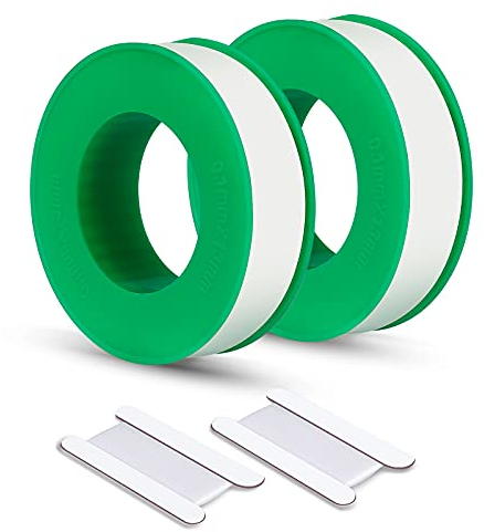 KINBOM 2 Rouleaux de Joint Fileté 12 mmx18m Rubans de Plomberie PTEF Ruban pour Tuyaux en Téflon et 2 Pièces 12 mmx1m Rubans en Téflon Portables pour Joint de Tuyaux (Vert)