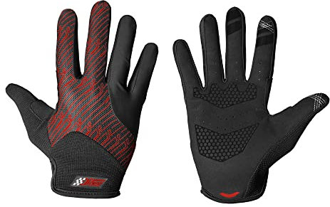 Dapper Racing | SIMRACING Handschuhe Rote Edition | Touchscreen geeignet | Verstärkung in Handfläche | rutschfeste Silikon für optimalen Griff | Leicht und atmungsaktiv | Entworfen für Simracers (M)