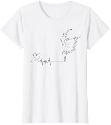 Damen Süßes Balletttänzerin / Herzschlag-Hemd, Ballettbekleidung T-Shirt