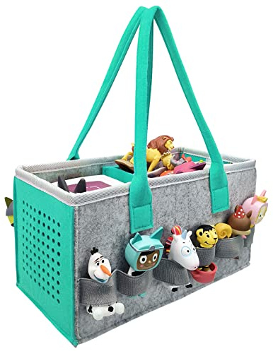 FABA Raccontastorie Borsa per bambini , per il trasporto e la protezione di fba Starter Set e giochi per bambini, con Scomparto per 10-20 Personaggi Sonori Italiani(Blue See)
