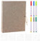 TNSLAND Fotoalben Selbstklebend 60 Weißen Seiten, Fotoalbum zum Selbstgestalten, Album Fotobuch DIY Scrapbook, Leinenbezug Fotobuch für Familien Hochzeit (Beige)