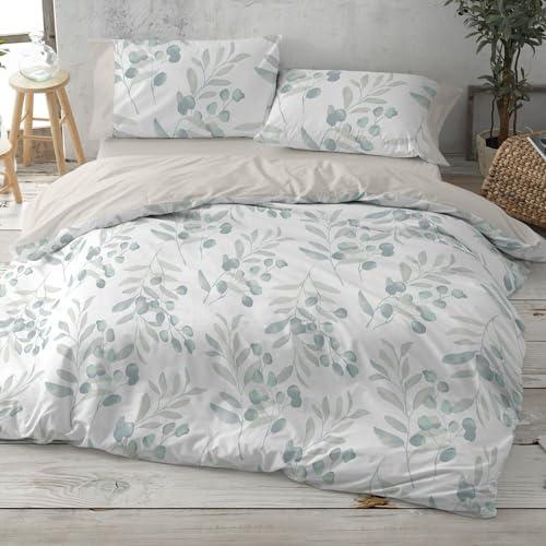 Burrito Blanco | Fundas nórdicas de Franela | Cama de 150 a 160cm. (+Medidas Disponibles) | Diseño 574 | Color Turquesa (150-160x190/200cm.)