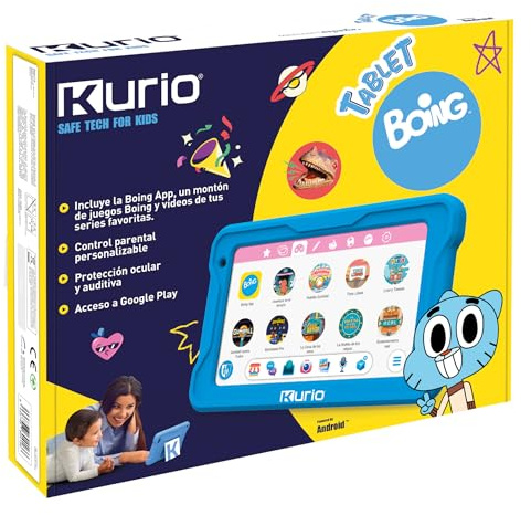 Diset Tablette Kurio Boing pour enfants 3 ans avec contrôle parental, tablette 7 pouces, Boing App, Google Play - Idéale pour les parents qui recherchent une tablette pour enfants sûre