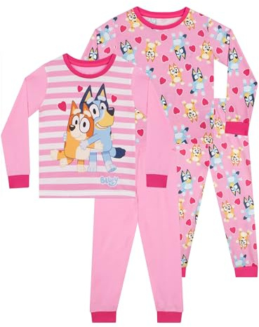 Bluey Pyjamas 2-Pack | Bingo Flickpyjamas | Flickpyjamas Set | Pack Med 2 Flickpajamas | Rosa 104