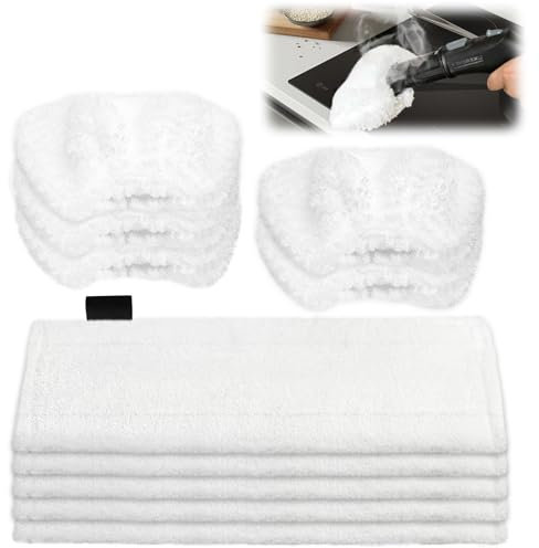 TOSAVGA 10 Stück Mikrofaser-Tuchset Waschbar für Kärcher Dampfreiniger EasyFix SC1, SC2, SC3, SC4, SC5, Kärcher Dampfreiniger Zubehör, Ersatztücher Zubehör - 5 Bodendüse + 5 Handdüse