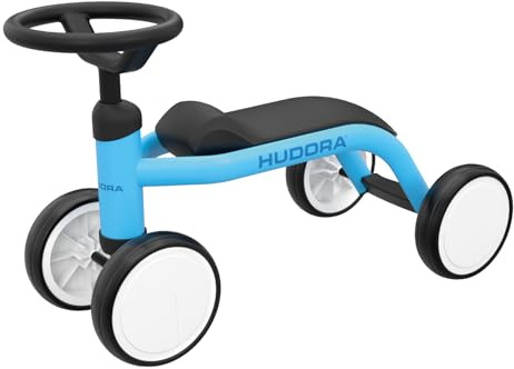 HUDORA Laufrad Up 6 Zoll Cyan - Leichtes Lauflernrad ab 12 Monaten - Gleichgewichtsrad mit hoher Kippstabilität - Lauflernspielzeug für Kinder von 73-80 cm - Kinderspielzeug mit 4 Rädern