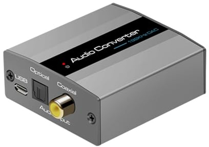 Avejjbaey Convertidor auditivo digital a analógico de 192 kHz para sistemas de cine en casa y sonido de alto rendimiento, bajo consumo de energía, dispositivo auditivo