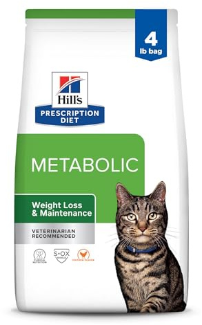 Hill's Prescription Diet Metabolic Weight Management Dry Cat Food, Chicken, 4 lb. Bag