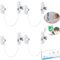 eSynic 4 Pack White Child Safety Window Locks for upvc Windows Screw Mounted Window Opening Rrestrictor with Keys 185mm Long Wire Window Safety Latch for Baby Cat Home Office Safety etc