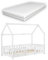 [en.casa] Kinderbett Sisimiut mit Matratze 80 x 160 cm Hausbett mit Rausfallschutz Holzbett für Kinder Bodenbett Lattenrost Kiefernholz Weiß