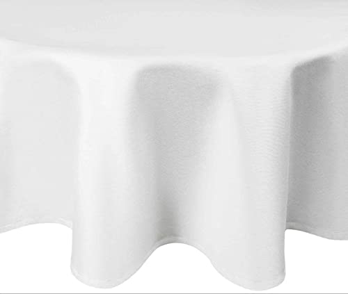 Damast Tischdecke 100% Baumwolle Gastro Edition Rund 160 cm Weiß Größe wählbar
