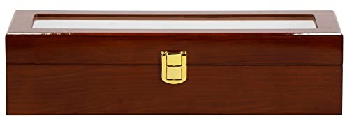 SPRINGOS Caja de reloj de madera, 6 relojes, 31,5 x 11 x 8 cm, caja con ventana