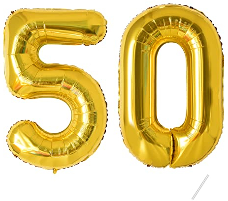 Globos de cumpleaños-40 pulgadas-decoración cumpleaños 50 años-Globo inflable de lámina de oro de decoracion cumpleaños