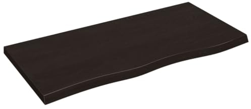 vidaXL Piano Bagno Marrone Scuro 100x50x(2-4) cm Legno Trattato