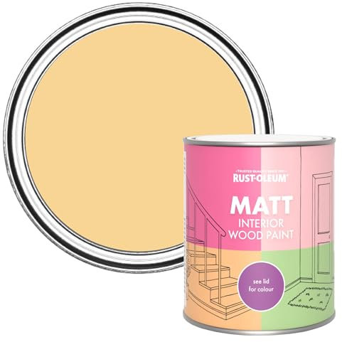 Rust-Oleum Yellow Interior Wood Paint in Matt Finish - Mustard 750ml