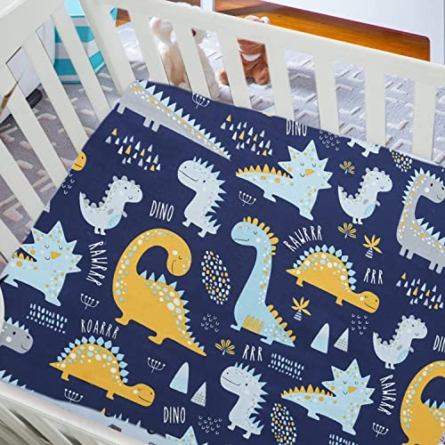 Spannbettlaken für Kinderbett Dinosaurier 140x70, 100% weiche Baumwolle Jersey, Baby Matratzenschoner Spannbetttuch Betttuch mit bis zu 15 cm Steghöhe Matratzenhöhe