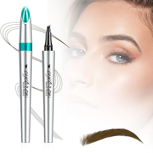 Topbashgo Wasserdichter 3D Augenbrauenstift mit 4 Gabelspitzen, Augenbrauenstift Härchenzeichnung, Microblading Augenbrauenstift, 4 Punkt Brauenstift Langanhaltend Natürliche Augenbrauen Make-up (2#)