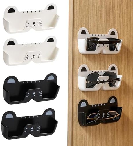 Liuer Brillenhalter Wand, 4PCS Brillenaufbewahrung,Brillenablage Sonnenbrillen Aufbewahrung Organizer Brillenständer Wandmontage für Schlafzimmer Schreibtisch Nachttische