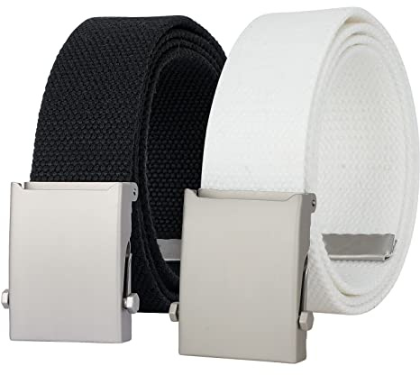 JasGood Canvas Web Ceinture pour homme en tissu réglable avec boucle en métal, 3,8 cm de large