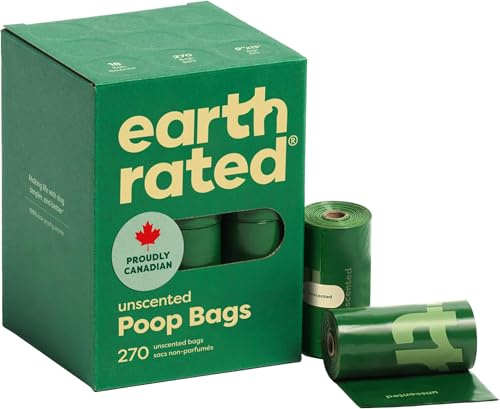 Earth Rated Dog Poo Bags, Guaranteed Leak Proof and Extra Thick Waste Bag Refill Rolls For Dogs, Fragrance-Free, 270 Count (Pack of 5)