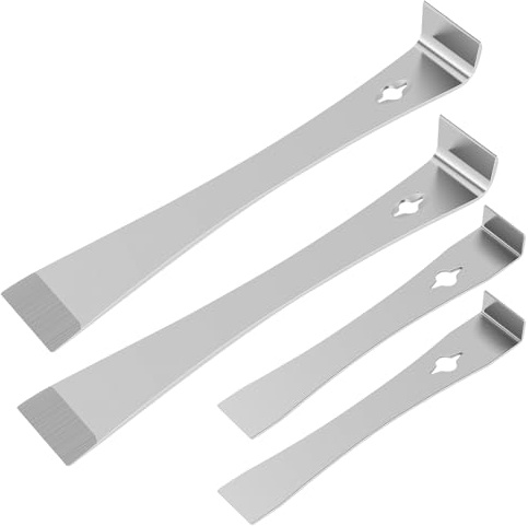 KTZCTPCA 4 Pcs Pry Bar Scraper Set, Pry Bar Scraper Flat Pry Bar Set, Nail Puller Crowbar, High-Carbon Steel Flat Bar Tool, Beekeeping Equipment, Scrape Pry Bar Trim Puller for Pull,Pry,Scrape