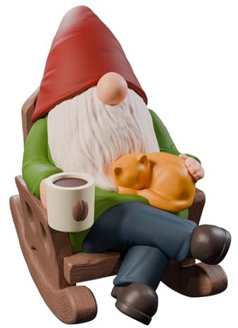 Gartenzwerge, Dekoration für den Garten, Schaukelstuhl, Gartenzwerge, Ornament für drinnen und draußen, Zuhause, Terrasse, Hof, Rasen, Ourside