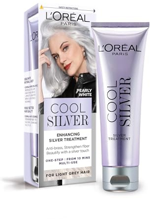 L'Oréal Paris Cool Silver Pearly White, Our 1st Enhancing Treatment for Natural Grey Hair, Semi-Permanent Colour, Enriched with Cool Dyes & Ceramides