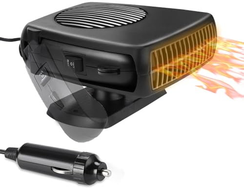 TUIBEIDAMAI Auto Heizung 12V Portable, Heizlüfter Auto Mit Handgriff,Car Heater Auto Demister,360° Drehbar Entfroster Heizlüfter Auto,Anti-Beschlag Auto-Heizung,Windschutzscheibe Defroster