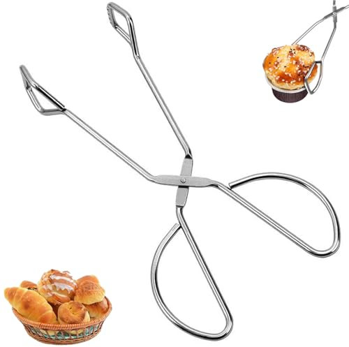 lankai Pinces à Ciseaux Barbecue, Pince à Ciseaux Retourner Les Saucisse, Pinces à Ciseaux Nourriture Pour Barbecue, Ciseaux Pince à Pain, Adapté Au Barbecue, Dessert(Taille: 25,3 x 9,3 cm)