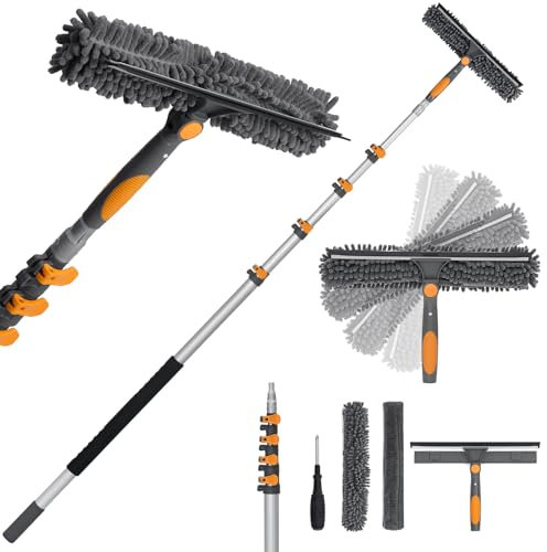 Fensterabzieher für Fensterreinigung, 6 m, mit Verlängerungsstange von 1,5 bis 6,8 m