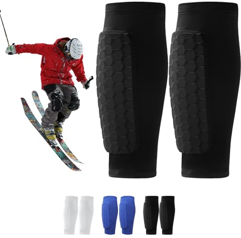 2 PCS de Protège Tibias de Football, XS/S/M/L/XL Football Shin Guards, Manchon de Protection des Mollets Protège Tibias Anti Chocs Professionnels pour Hommes, Femmes, Enfants et JeunesSport (Noir)