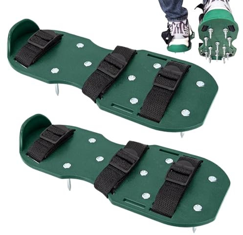 Hogvinnatil Scarpe di Ventilazione per Prato, 2 aeratori Regolabili per Prato, Scarpe da Giardino, per la casa con Picchi Pesanti, Utensili da Giardino