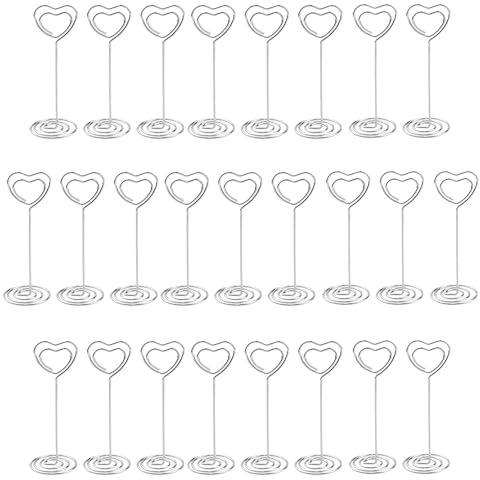 LATRAT Memo Clip in metallo, 25 pezzi, porta carte, numero di tavolo per foto, cibo, memo, matrimoni, ristoranti, compleanni, argento