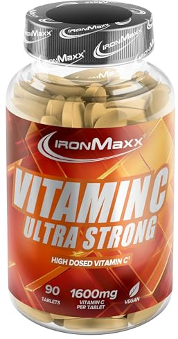 IronMaxx® Vitamin C Ultra – 90 Tabletten | 1600mg Vitamin C pro Tagesportion | Trägt zur normalen Funktion des Immunsystems bei