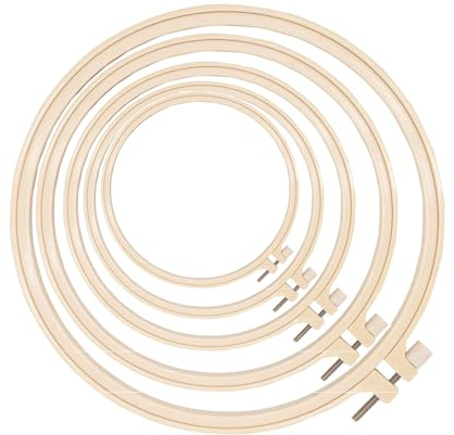 CriPrix Aros de Bordado, Set de 5 Bastidores Redondos, 12-32 cm de Diámetro, para Costura y Manualidades