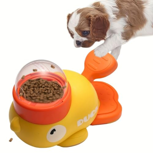 Cerioll ankform hund slow feeder leksak för husdjur, 2 i 1 Slow Feeder hund intelligensleksak, Slow Feeder för hundar för att förbättra matsmältningen, släpp loss det roliga och snacket (anka)