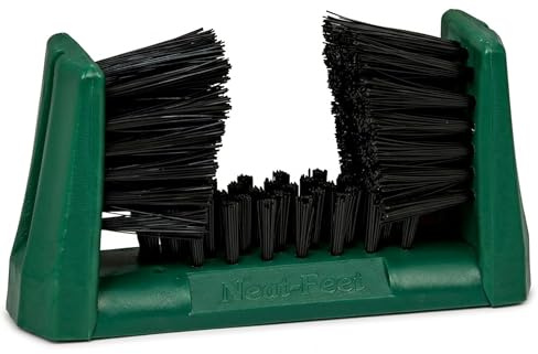 Neat Feet Boot Brush & Boot Scraper | Mountable Shoe Cleaner w/Screws, Injection Molded Plastic Mud Scrubber for Work Boots, Hiking & Outdoor Footwear, Weather-Resistant for Garage, Porch & Entryway