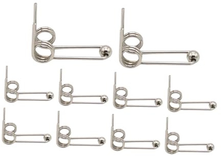 perfk 10 resortes de torsión de doble, alambre metálico inoxidable de 1,2 mm de diámetro, repuesto para rizador eléctrico, 28mm