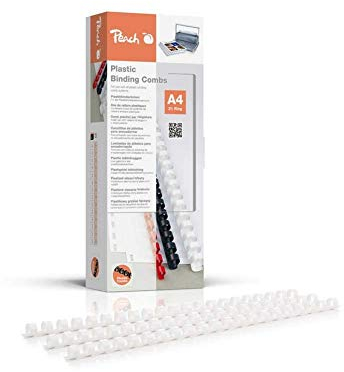 Peach Plastikbinderücken A4 - 10mm - 65 Blatt - 100 Stück - weiß - PB410-01