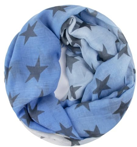 Gloop Loop schal leichterLangschal mit Sterne Muster Schlauchschal Tuch Viele Farben