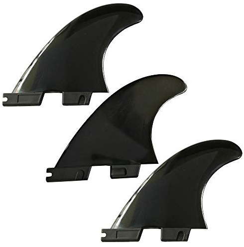 UP100 Tri - G5 Aletas de Tabla de Surf Compatible con FCS 2 fin Box Sup Surf Fin 1 Centro + 2 Lado 3 Colores ( (Negro)
