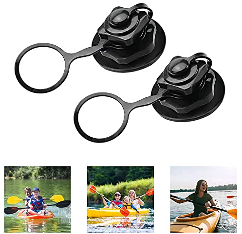 BUZIFU 2 Stück Schlauchbootventile Aufblasbar Ventil Schlauchboot Luftventil Gummi Ersatzventil Schraubventil Ø16.5cm Kajak Ventil Boston Ventile Schwarz Ersatz Schraube Luftventil für Floß Boote