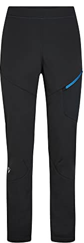 Ziener Nebil Pantaloni Softshell, Sci di Fondo, Anteriore Antivento, Parte Posteriore Elasticizzata, Nero/Blu Persian, 60 Uomo