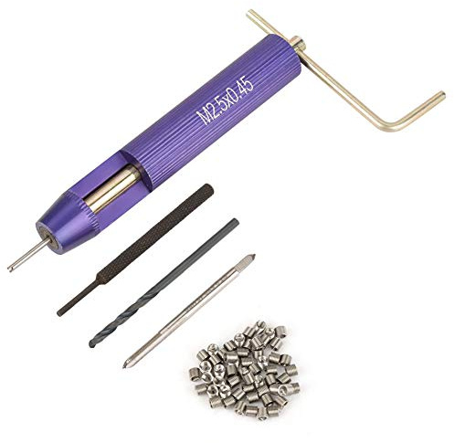Kit de Inserto Helicoidal Roscado M2.5 Inserto de Instalación de Acero Inoxidable para Piezas que Requieren Extracción Frecuente (Paquete de 50)