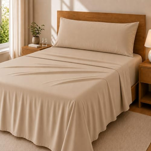 Degrees Home Premium – Set Lenzuola 3 Pezzi in Microfibra Spazzolata (90X190) – Lenzuolo con Angoli, Lenzuolo Piatto e 1 Federa 90X45 – Extra Morbido, Anti-Piega e Certificato Oeko-Tex