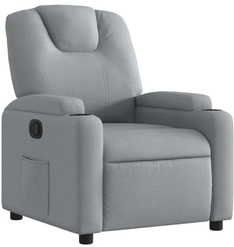 vidaXL Poltrona Reclinabile in Tessuto Grigio Chiaro