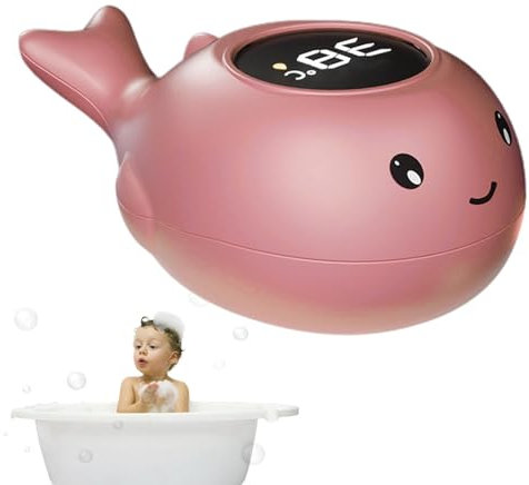 Baby Bath Thermometer | Digital LED Baby Bathtub Thermometer | Cute Whale Floating Baby Bath Tub Thermometer | IPX7 Waterproof Safety Water Thermometer For Swimming Pool, Bathtub, Spa